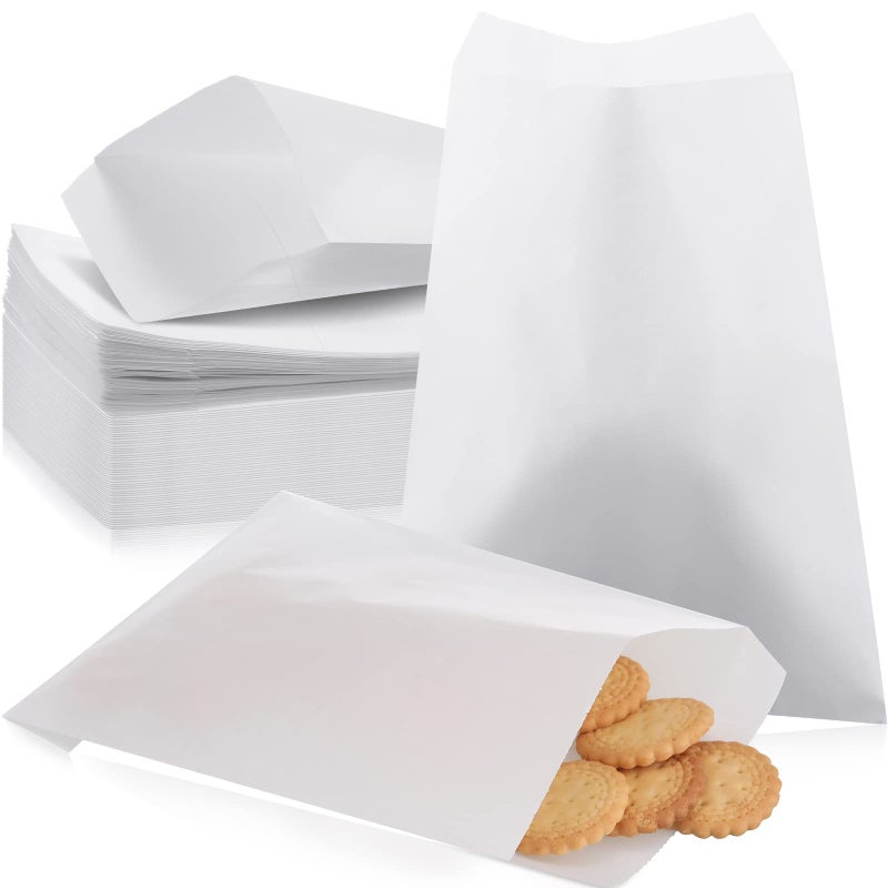 Epakh 500 Pcs Grease Resistant Paper Treat Bags 5. 12 x 7. 09 Inches Paper Cookie Sleeves Bags Glassine Semi Transparent Flat Bakery Sleeves Envelopes for Bakery Candies Chocolate Hand Pie(White) - Image 1